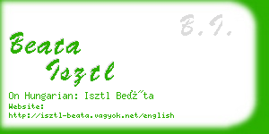 beata isztl business card